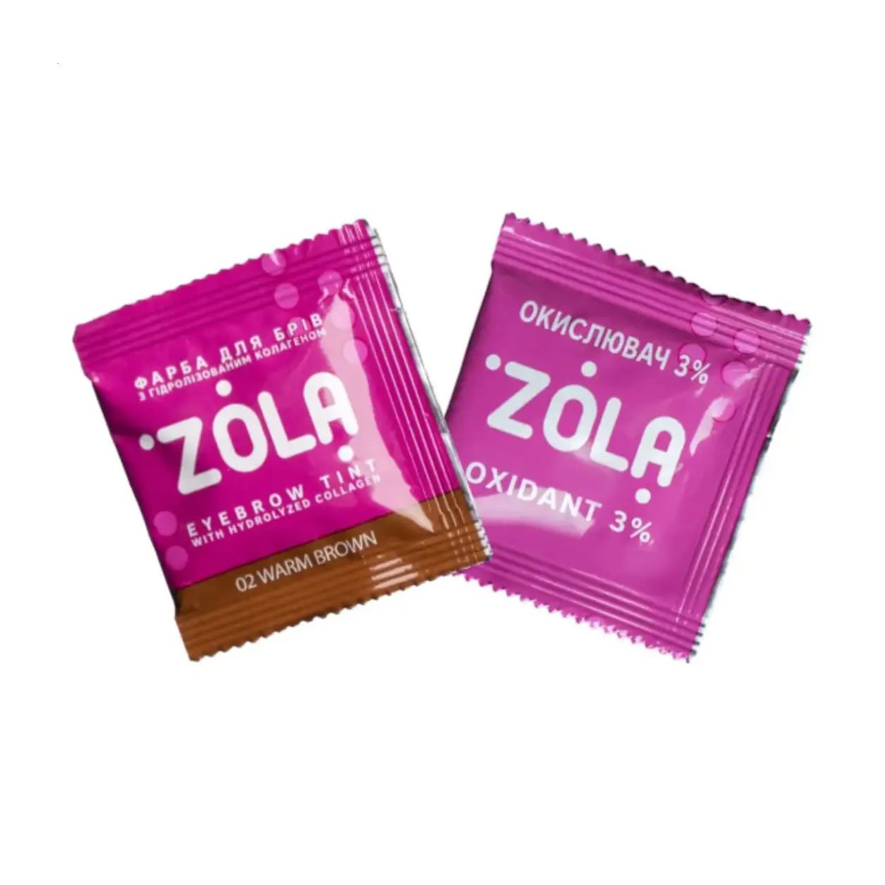 Набір для фарбування брів Zola Eyebrow Tint (фарба 02 Warm Brown, 5 мл + окислювач 3%, 5 мл)